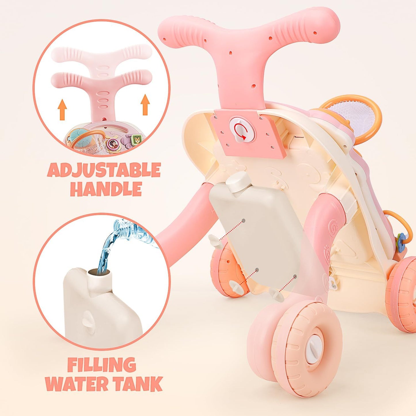 Andarilho Musical Rosa para Crianças – Brinquedo Perfeito para os Mais Pequenos