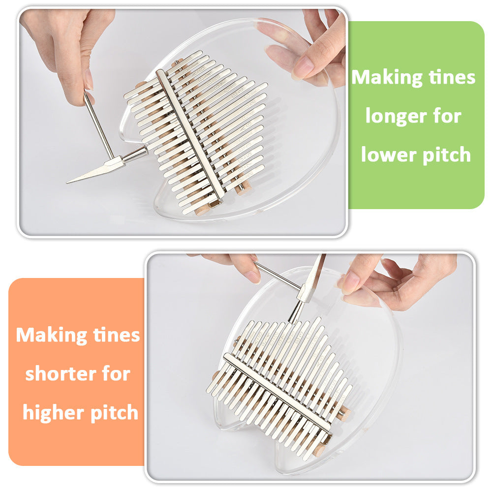 Kalimba de Polegar em Acrílico Cristal 17 Tons