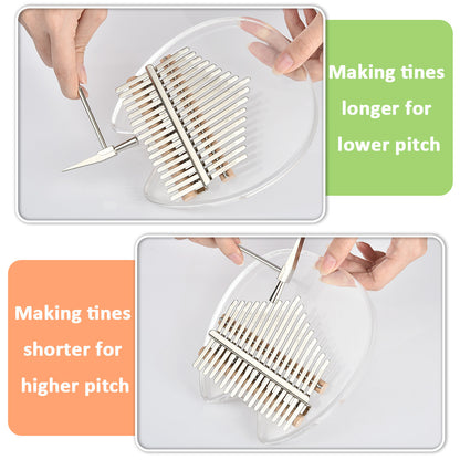 Kalimba de Polegar em Acrílico Cristal 17 Tons