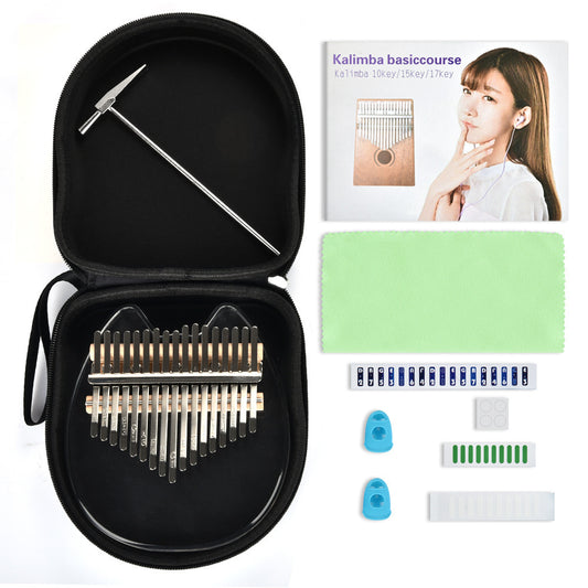 Kalimba de Polegar em Acrílico Cristal 17 Tons