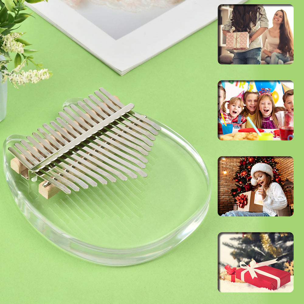 Kalimba de Polegar em Acrílico Cristal 17 Tons