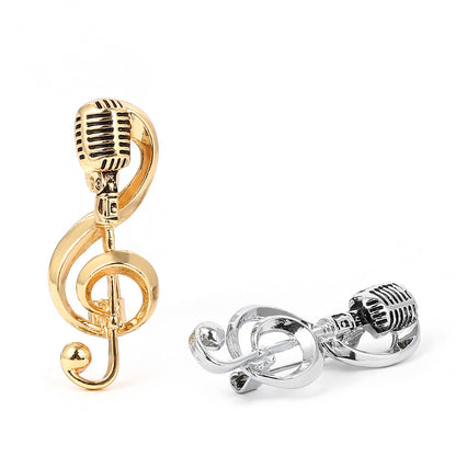Pin Musical Retro em Forma de Microfone