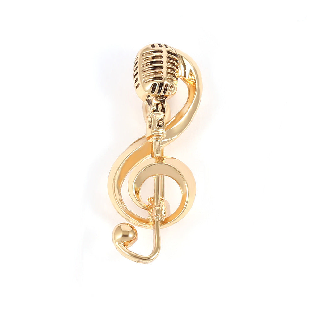 Pin Musical Retro em Forma de Microfone