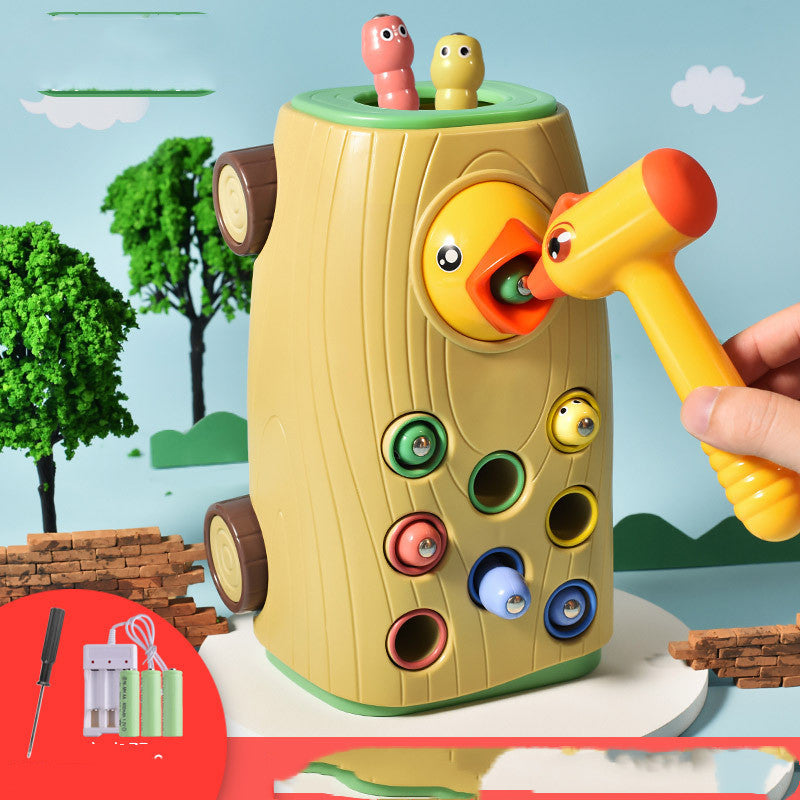 Brinquedo Musical de Madeira com Luz – Pica-Pau Martelo / Jogo do Hamster