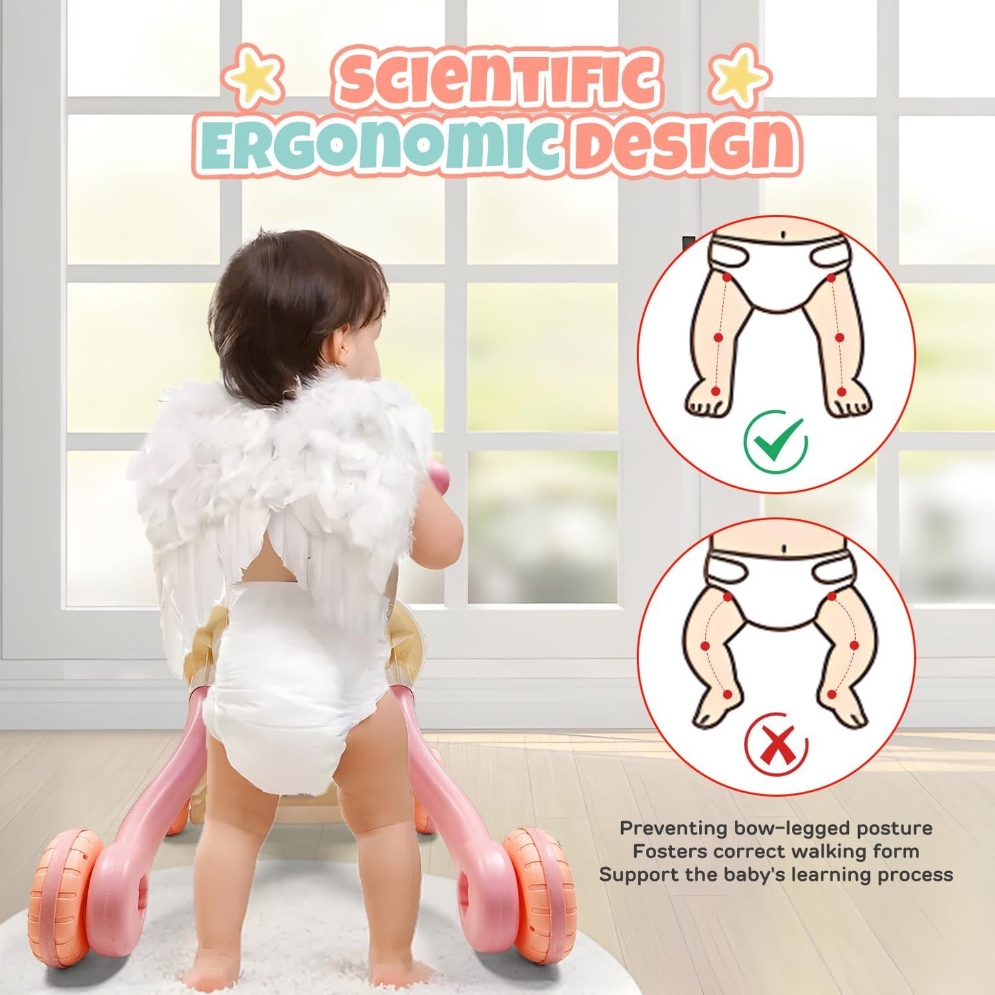 Andarilho Musical Rosa para Crianças – Brinquedo Perfeito para os Mais Pequenos