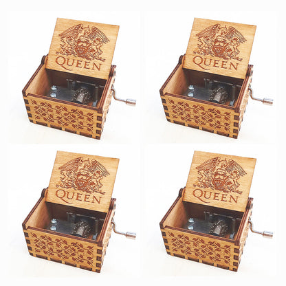 Caixa de Música em Madeira Entalhada Antiga – Presente de Natal, Aniversário e Decoração de Festa