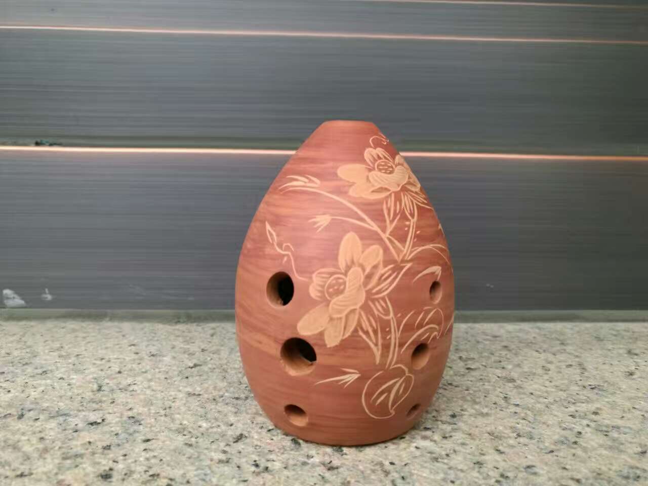 Taoxun Instrumento musical em Forma de Pêra de Oito Furos