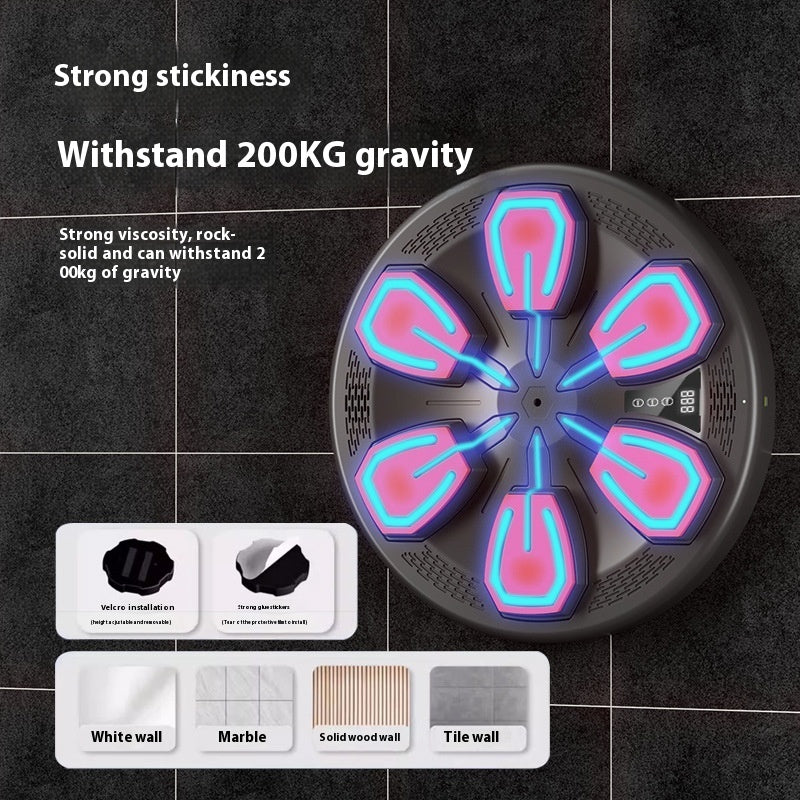 Máquina de Boxe Musical – Equipamento Eletrónico de Treino de Reacção, Fitness Doméstico Inteligente, Alvo de Parede para Homens