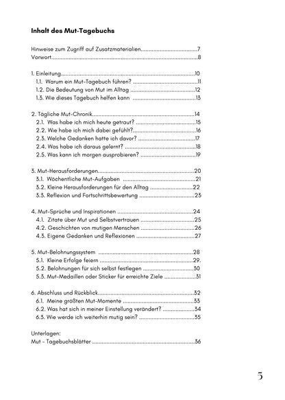 Mut - Tagebuch