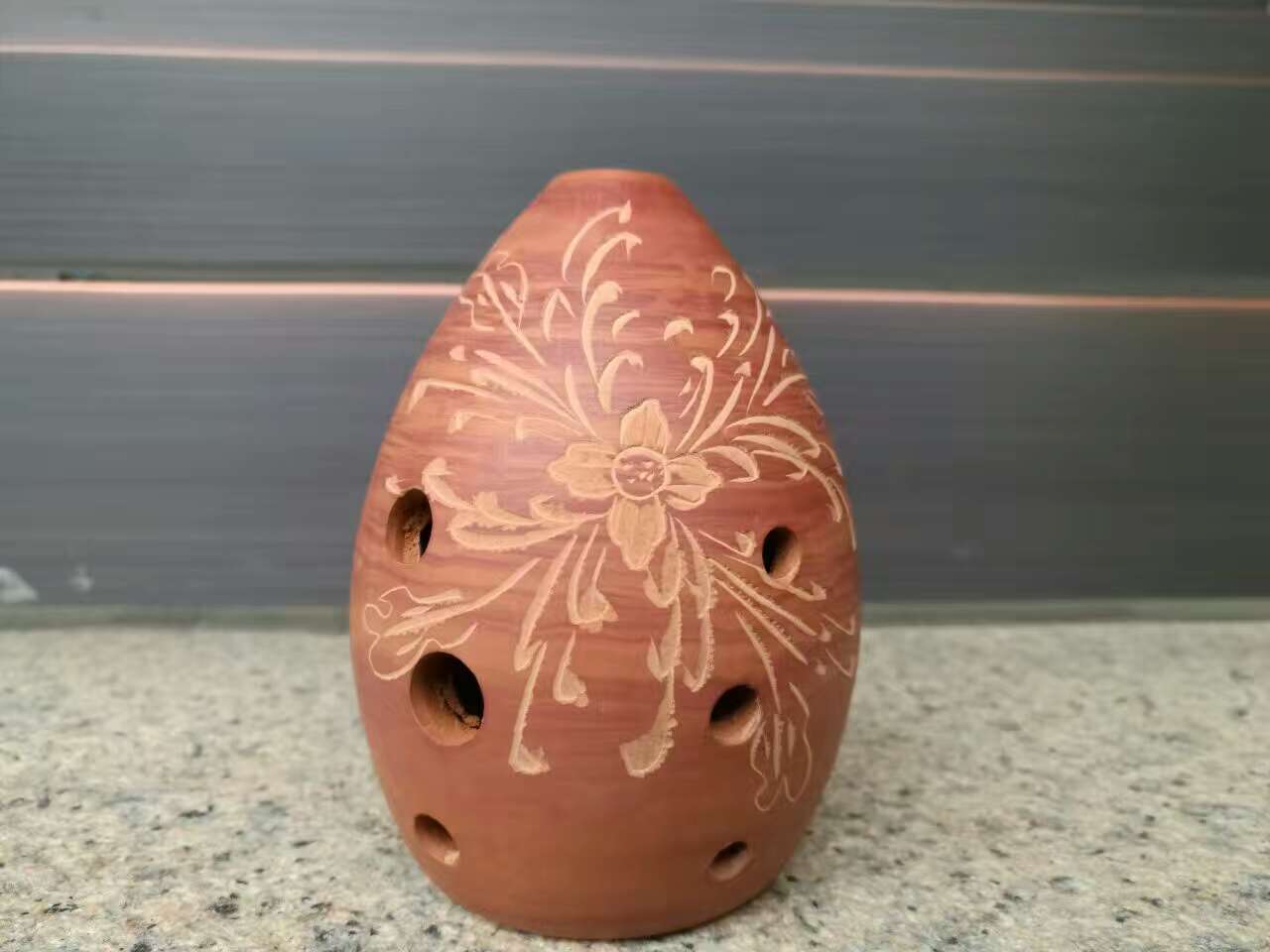 Taoxun Instrumento musical em Forma de Pêra de Oito Furos