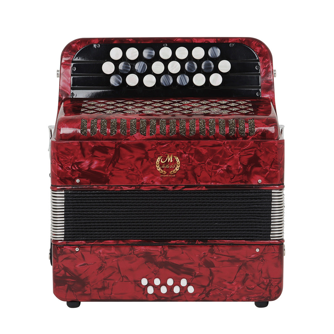 Acordeão Portátil Meibette – 22 Teclas, 8 Baixos, Botões de Afinação, Para Iniciantes e Performance
