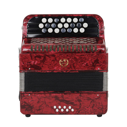 Acordeão Portátil Meibette – 22 Teclas, 8 Baixos, Botões de Afinação, Para Iniciantes e Performance