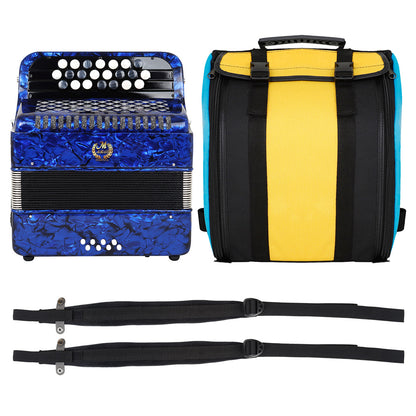 Acordeão Portátil Meibette – 22 Teclas, 8 Baixos, Botões de Afinação, Para Iniciantes e Performance