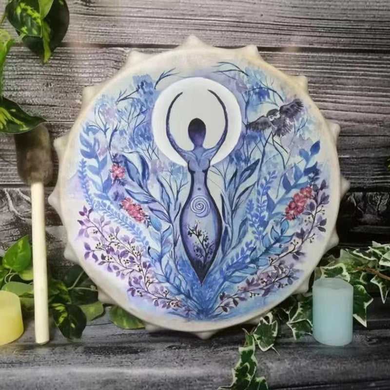 Tambor Xamânico Artesanal – Árvore da Vida, Estilo Siberiano, Presente Xamânico