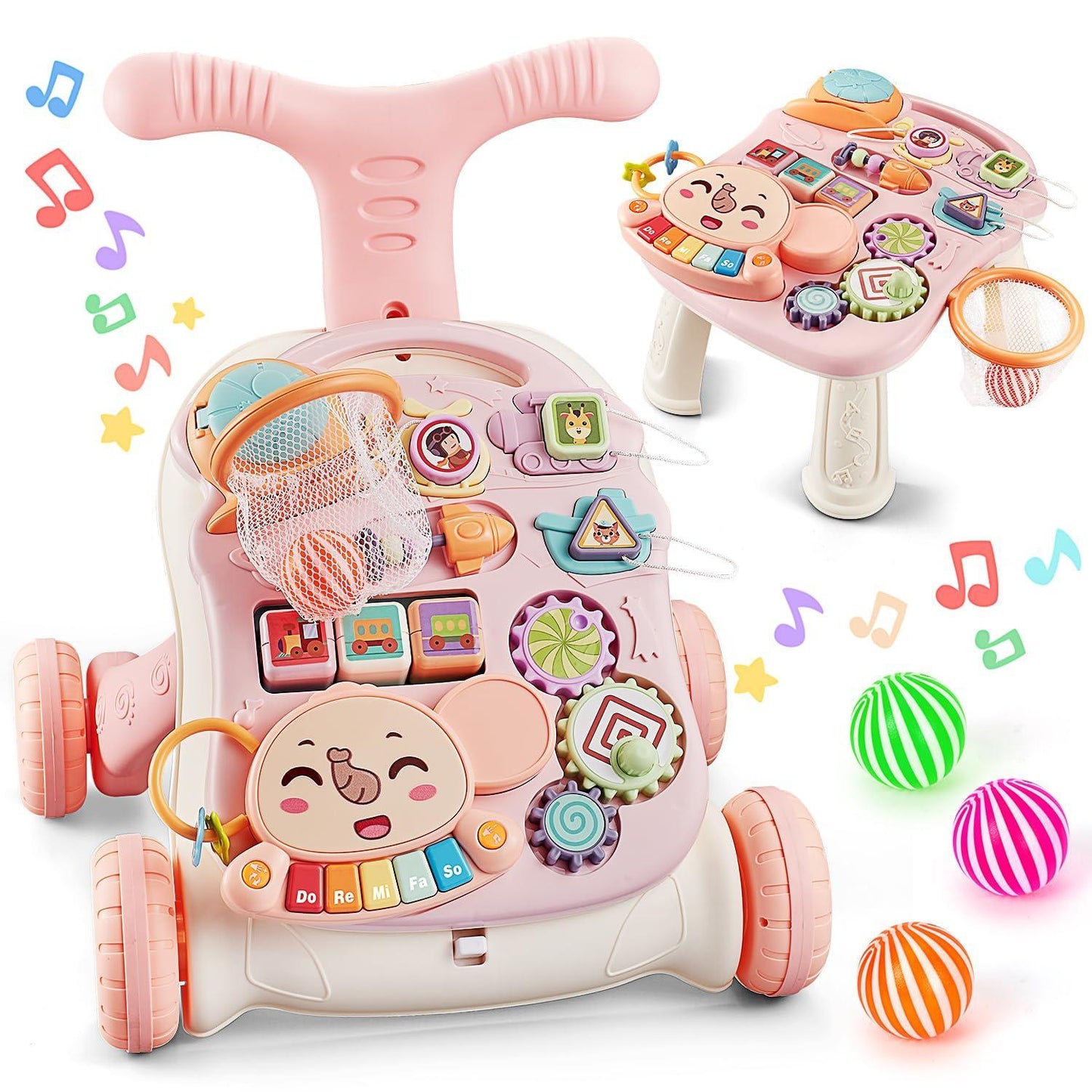 Andarilho Musical Rosa para Crianças – Brinquedo Perfeito para os Mais Pequenos